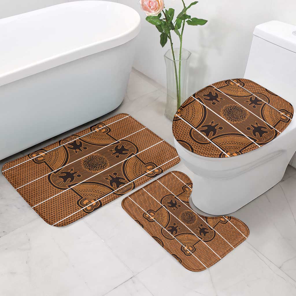 Lesotho Seanamarena Bathroom Set Basotho Traditional Blanket Style - Orange