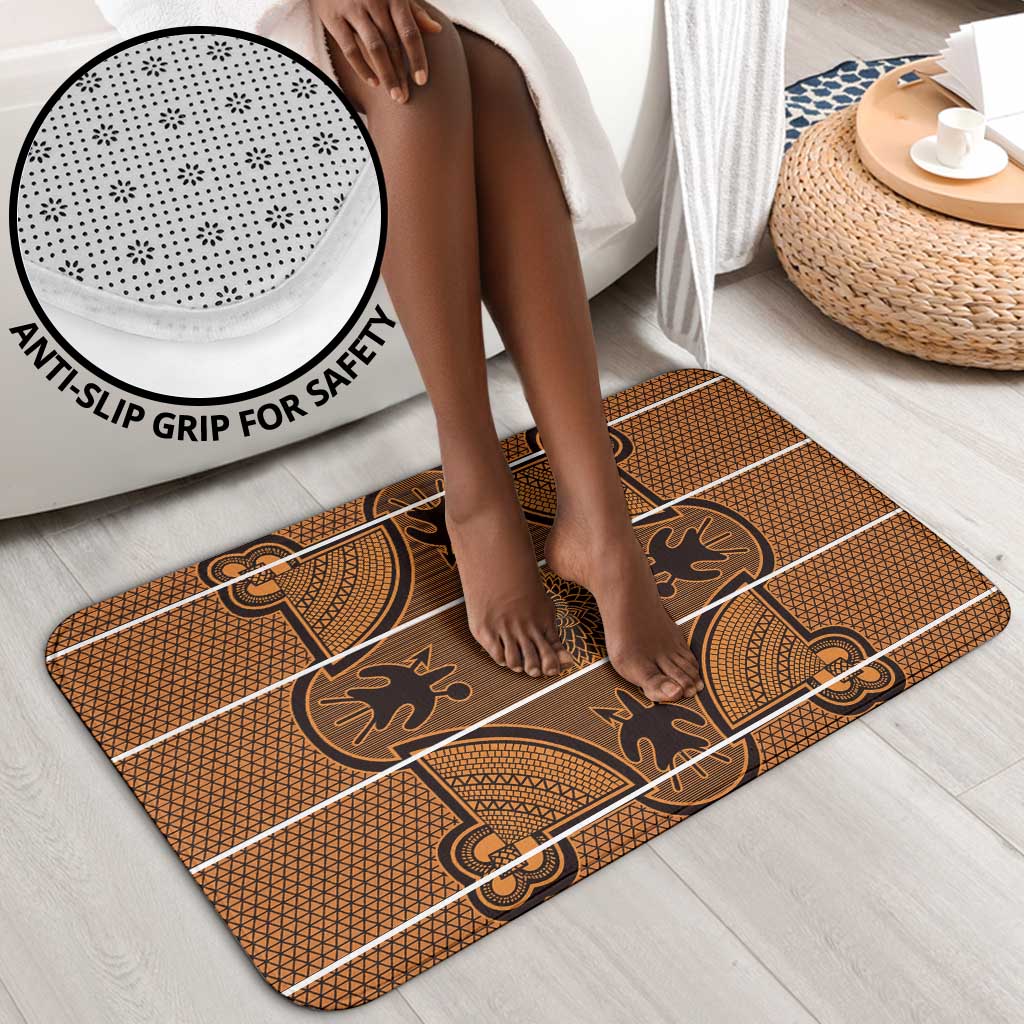 Lesotho Seanamarena Bathroom Set Basotho Traditional Blanket Style - Orange
