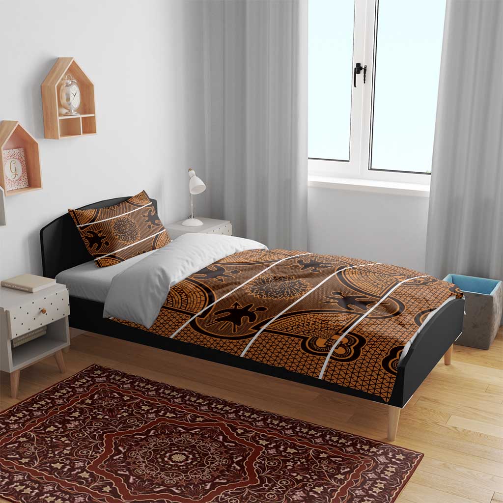 Basotho Blanket Bedding Set Lesotho Seanamarena Heritage - Orange - African Pride