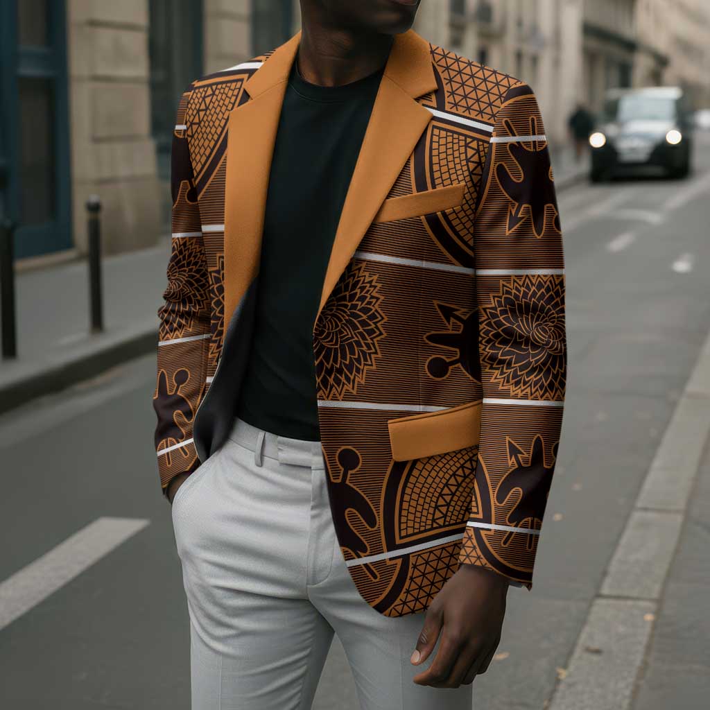 Lesotho Seanamarena Blazer Basotho Traditional Blanket Style - Orange