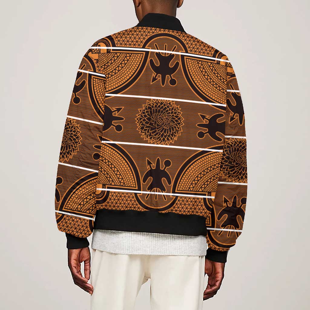 Basotho Blanket Bomber Jacket Lesotho Seanamarena Heritage - Orange - African Pride