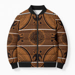 Lesotho Seanamarena Bomber Puffer Jacket Basotho Traditional Blanket Style - Orange