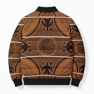 Lesotho Seanamarena Bomber Puffer Jacket Basotho Traditional Blanket Style - Orange