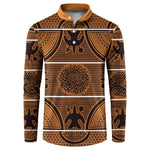 Lesotho Seanamarena Button Sweatshirt Basotho Traditional Blanket Style - Orange