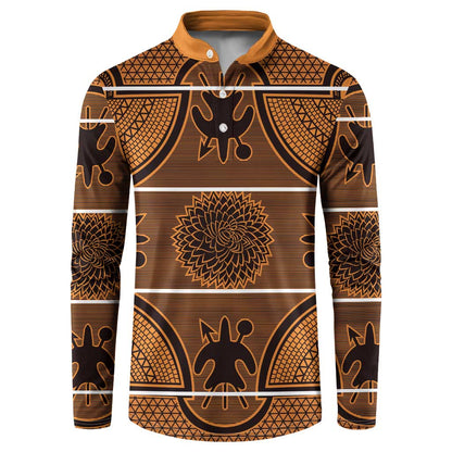 Lesotho Seanamarena Button Sweatshirt Basotho Traditional Blanket Style - Orange