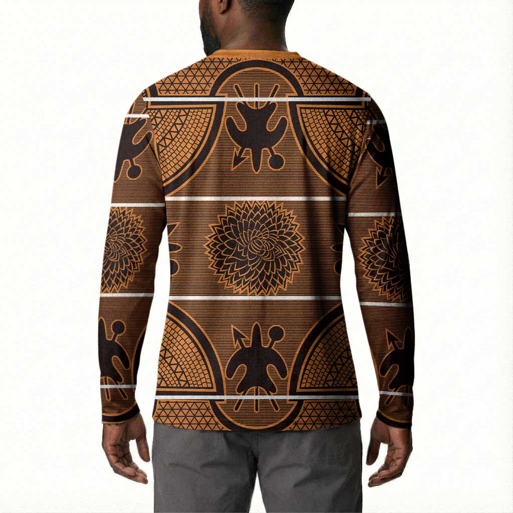 Lesotho Seanamarena Button Sweatshirt Basotho Traditional Blanket Style - Orange