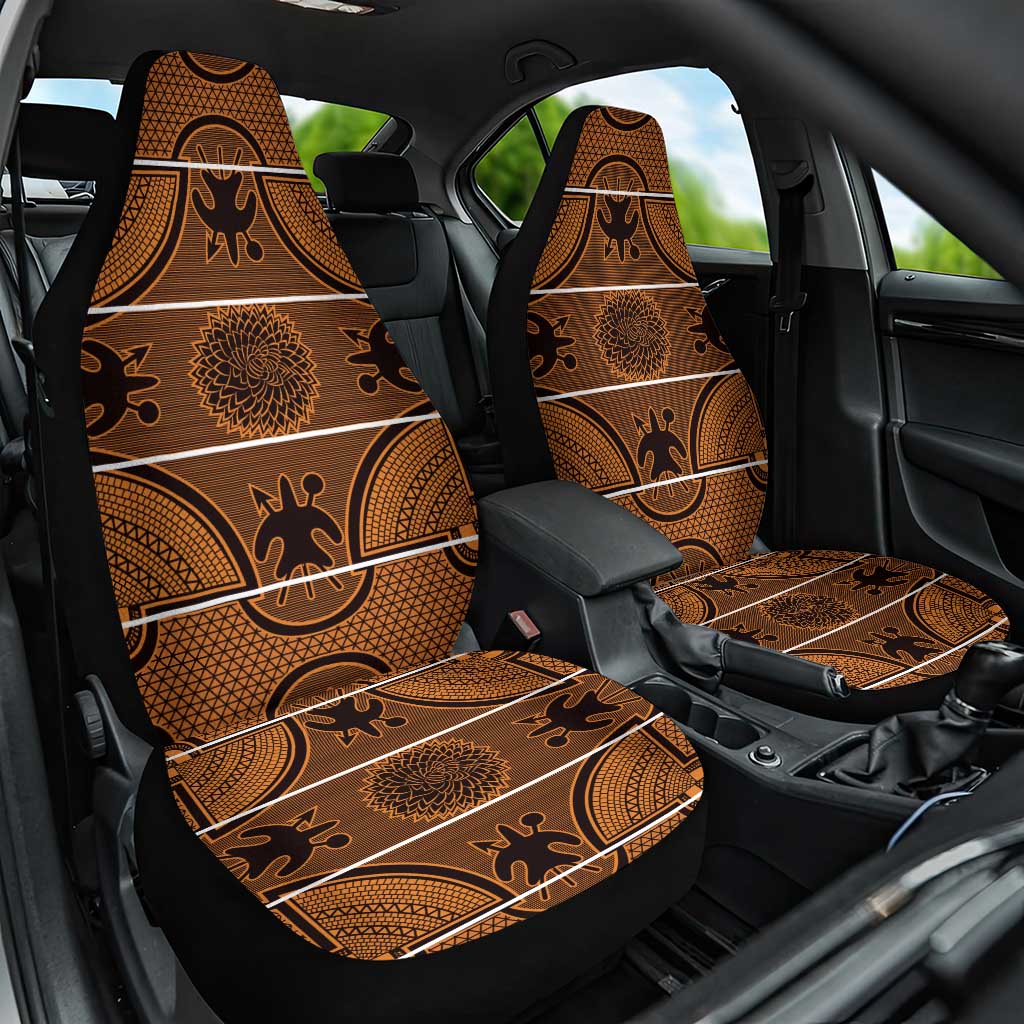 Basotho Blanket Car Seat Cover Lesotho Seanamarena Heritage - Orange - African Pride