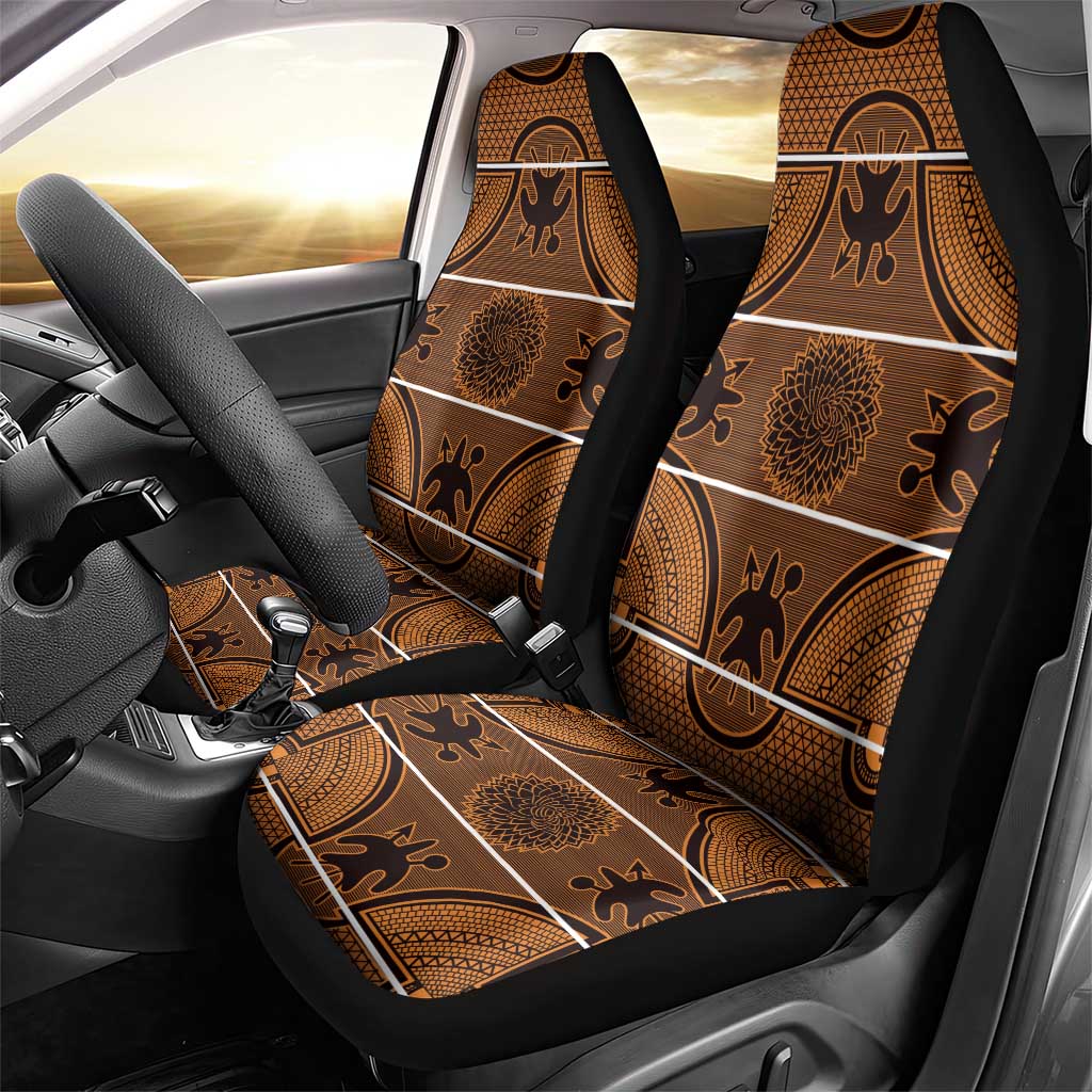 Basotho Blanket Car Seat Cover Lesotho Seanamarena Heritage - Orange - African Pride