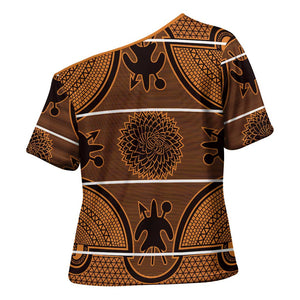 Lesotho Seanamarena Cross Shoulder Shirt Basotho Traditional Blanket Style - Orange