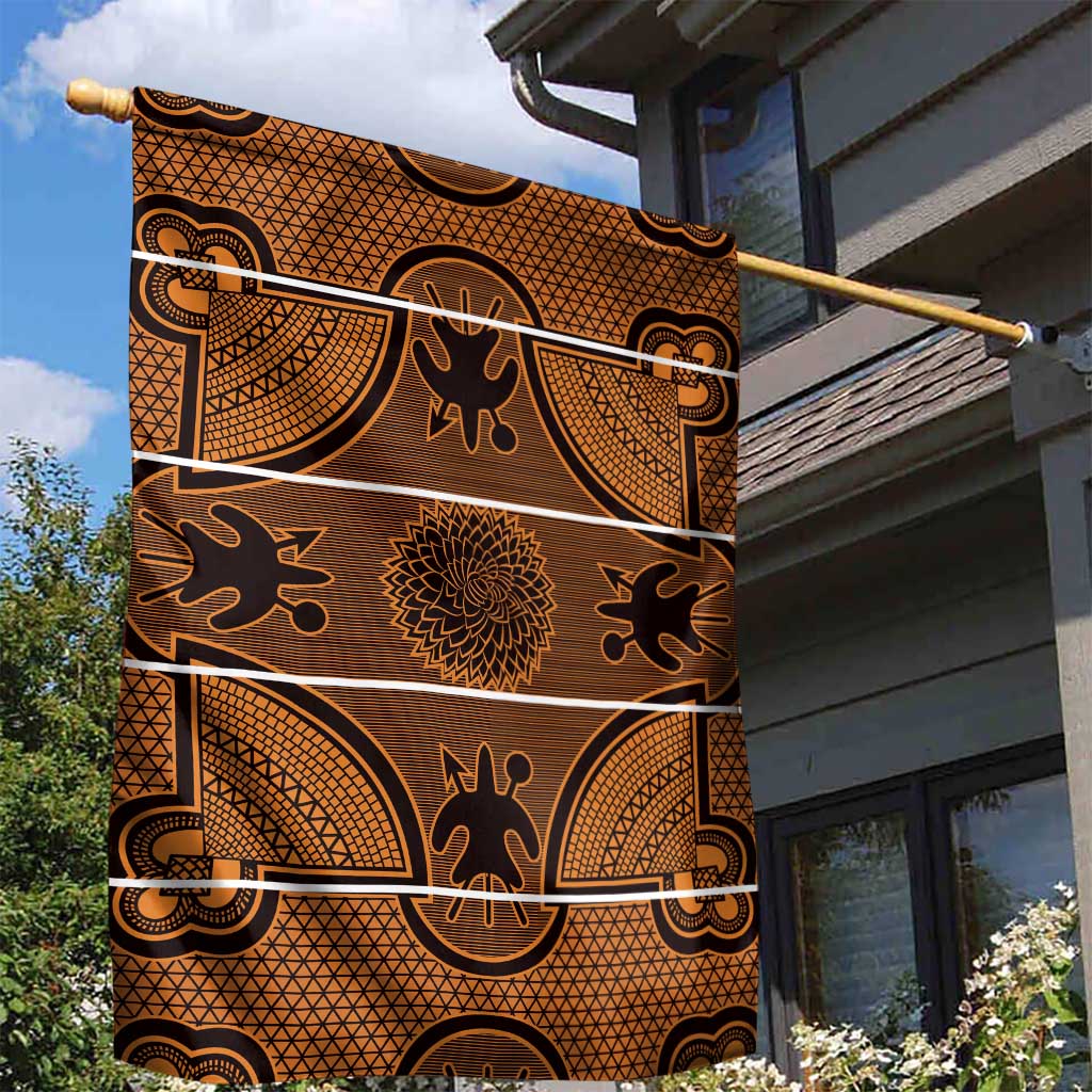 Basotho Blanket Garden Flag Lesotho Seanamarena Heritage - Orange - African Pride