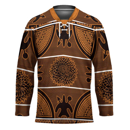 Lesotho Seanamarena Hockey Jersey Basotho Traditional Blanket Style - Orange