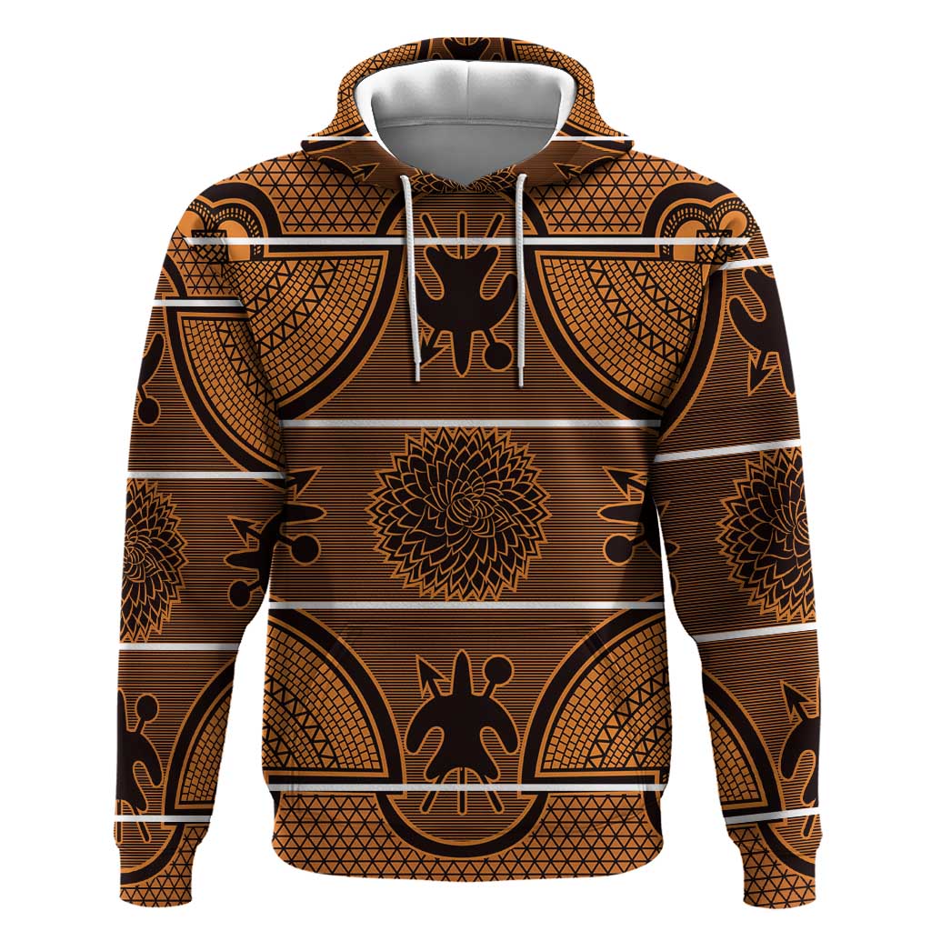 Basotho Blanket Hoodie Lesotho Seanamarena Heritage - Orange - African Pride