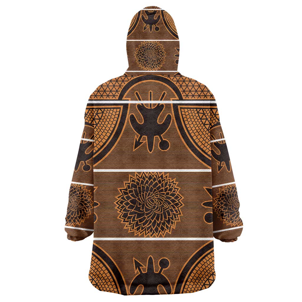 Basotho Blanket Kid Wearable Blanket Hoodie Lesotho Seanamarena Heritage - Orange - African Pride