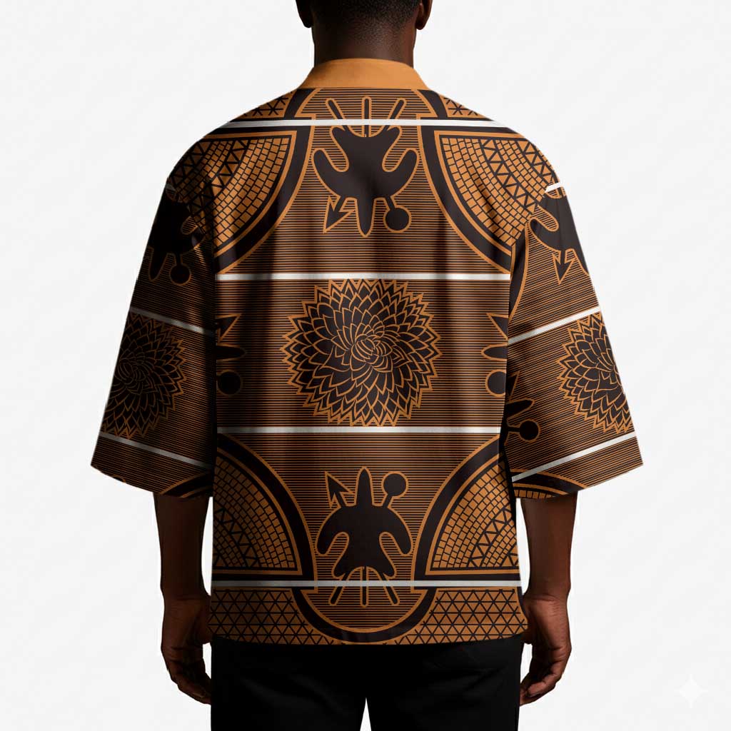Lesotho Seanamarena Kimono Basotho Traditional Blanket Style - Orange