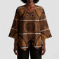 Lesotho Seanamarena Kimono Sleeve Blouse Basotho Traditional Blanket Style - Orange