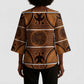 Lesotho Seanamarena Kimono Sleeve Blouse Basotho Traditional Blanket Style - Orange