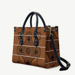 Lesotho Seanamarena Leather Bag Basotho Traditional Blanket Style - Orange