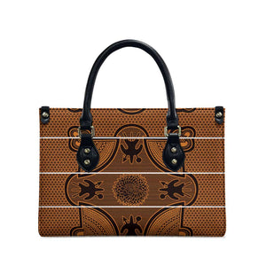 Lesotho Seanamarena Leather Bag Basotho Traditional Blanket Style - Orange