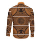 Basotho Blanket Long Sleeve Button Shirt Lesotho Seanamarena Heritage - Orange - African Pride
