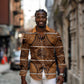 Basotho Blanket Long Sleeve Button Shirt Lesotho Seanamarena Heritage - Orange - African Pride