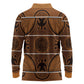 Basotho Blanket Long Sleeve Polo Shirt Lesotho Seanamarena Heritage - Orange - African Pride
