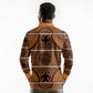 Basotho Blanket Long Sleeve Polo Shirt Lesotho Seanamarena Heritage - Orange - African Pride