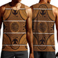 Basotho Blanket Men Tank Top Lesotho Seanamarena Heritage - Orange - African Pride