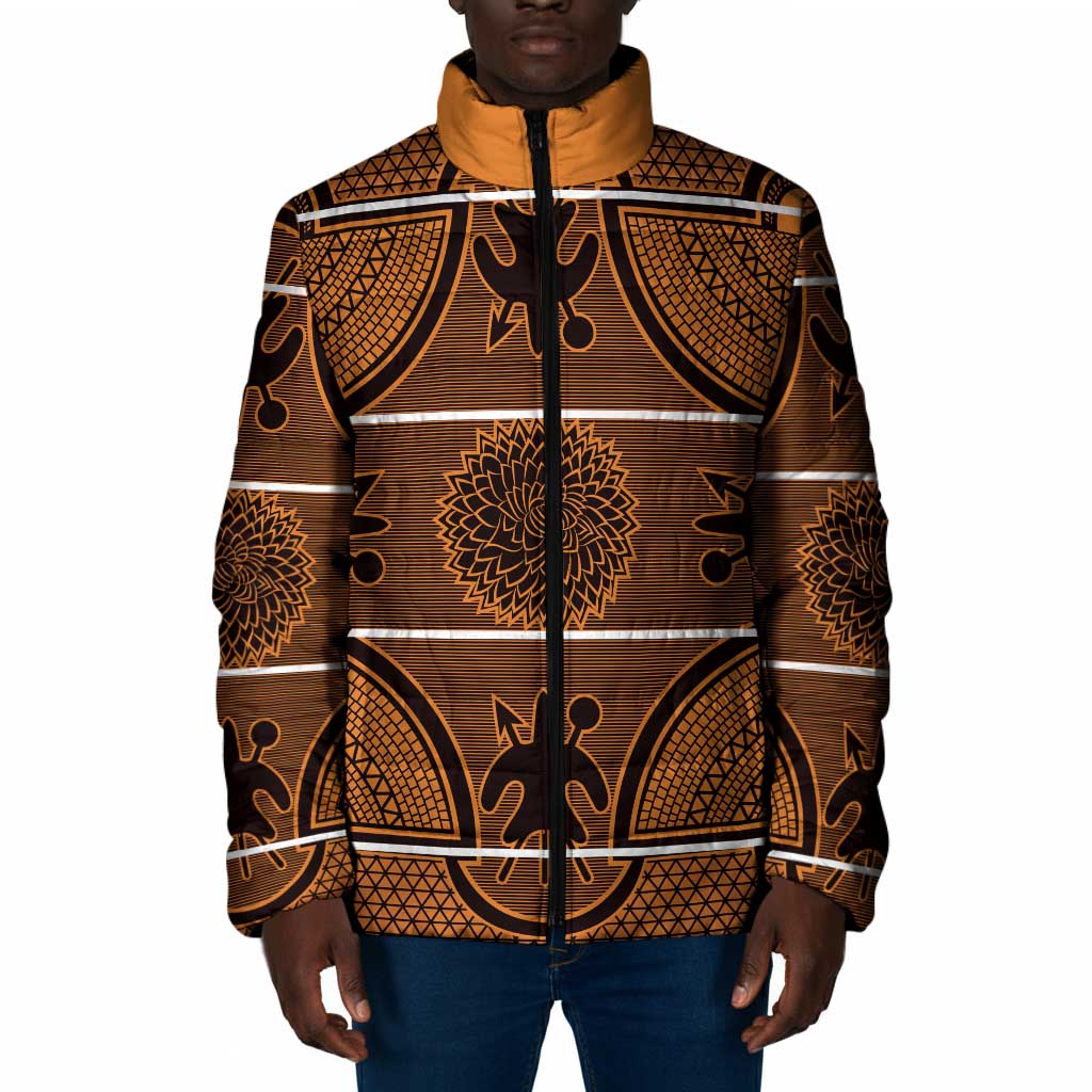 Lesotho Seanamarena Padded Jacket Basotho Traditional Blanket Style - Orange