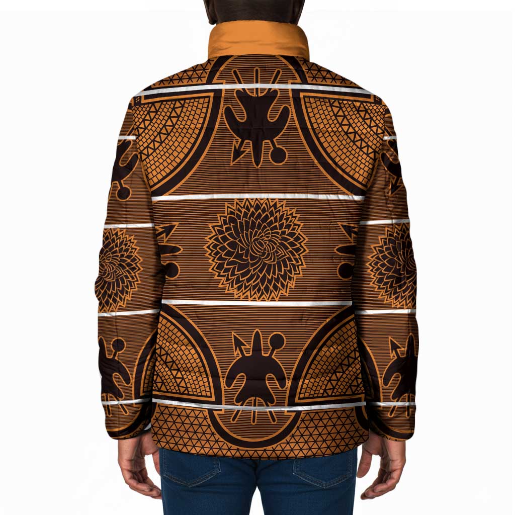 Lesotho Seanamarena Padded Jacket Basotho Traditional Blanket Style - Orange