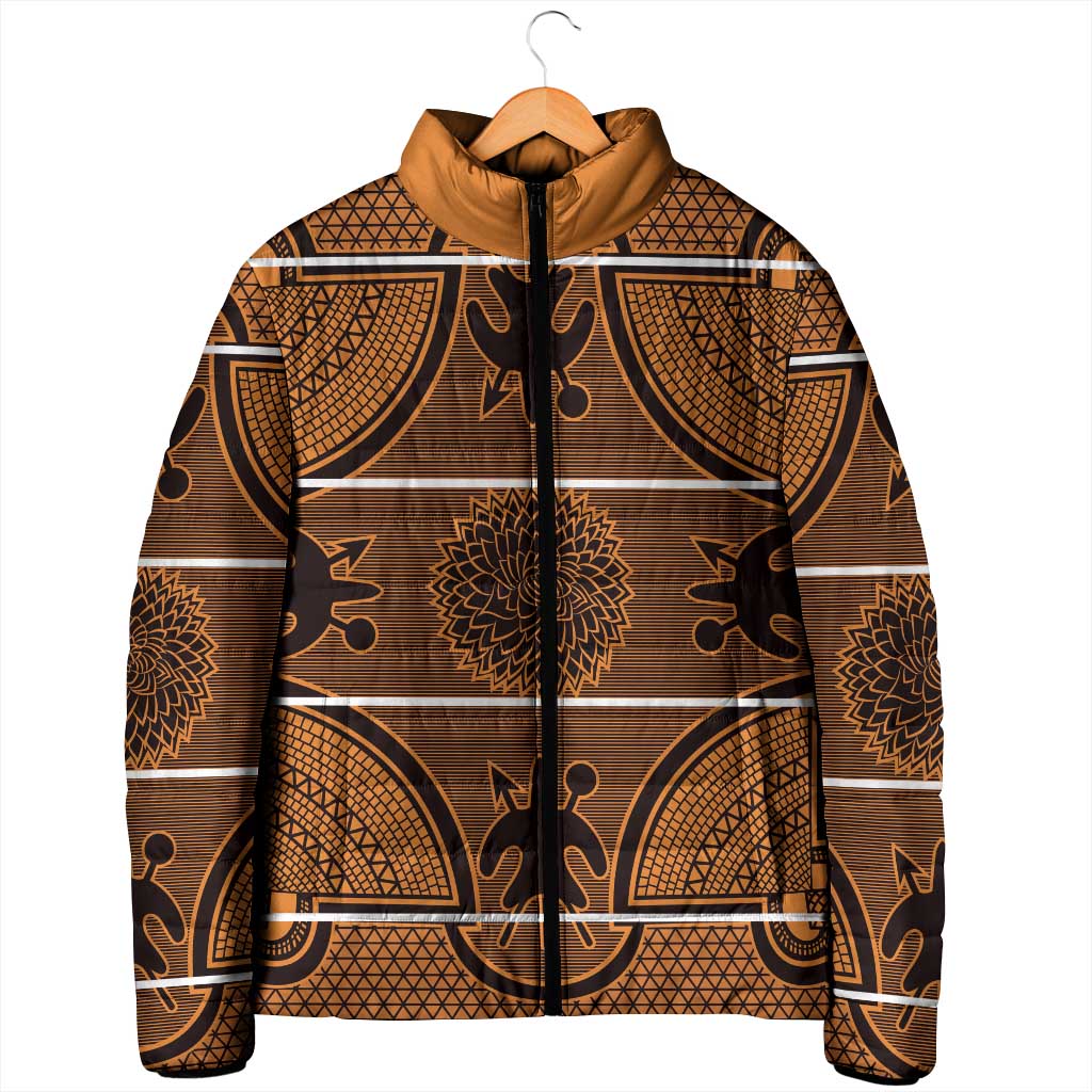 Lesotho Seanamarena Padded Jacket Basotho Traditional Blanket Style - Orange