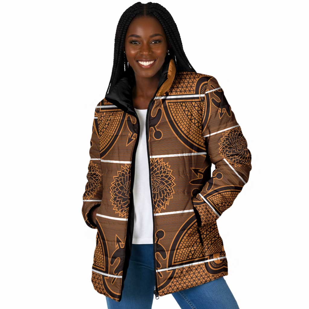 Lesotho Seanamarena Padded Jacket Basotho Traditional Blanket Style - Orange