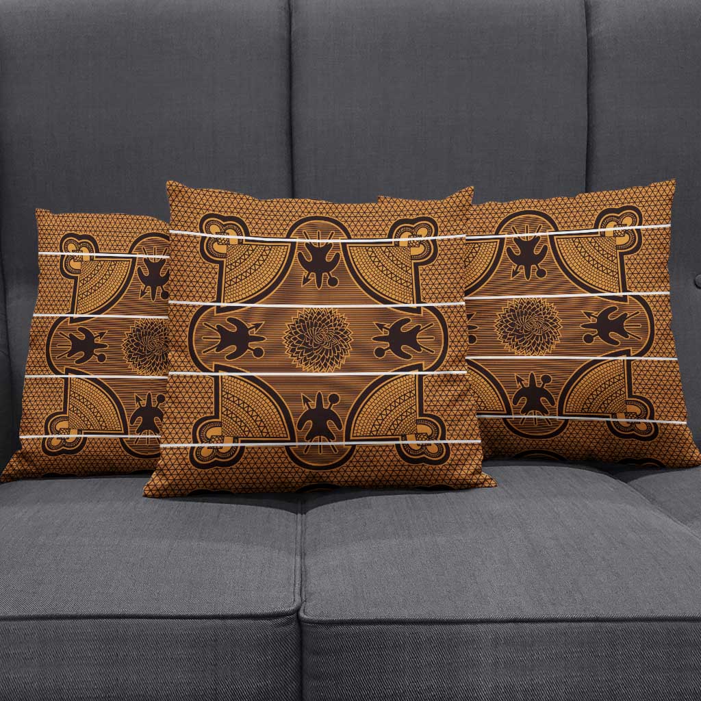 Lesotho Seanamarena Pillow Cover Basotho Traditional Blanket Style - Orange