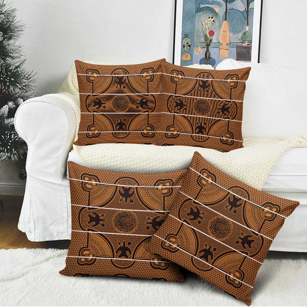 Lesotho Seanamarena Pillow Cover Basotho Traditional Blanket Style - Orange