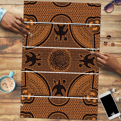 Lesotho Seanamarena Puzzle Basotho Traditional Blanket Style - Orange