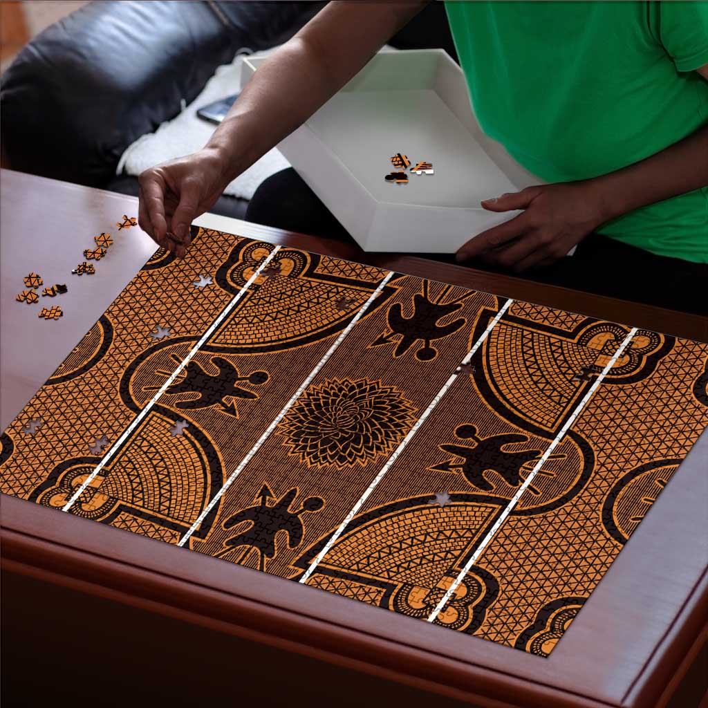 Lesotho Seanamarena Puzzle Basotho Traditional Blanket Style - Orange