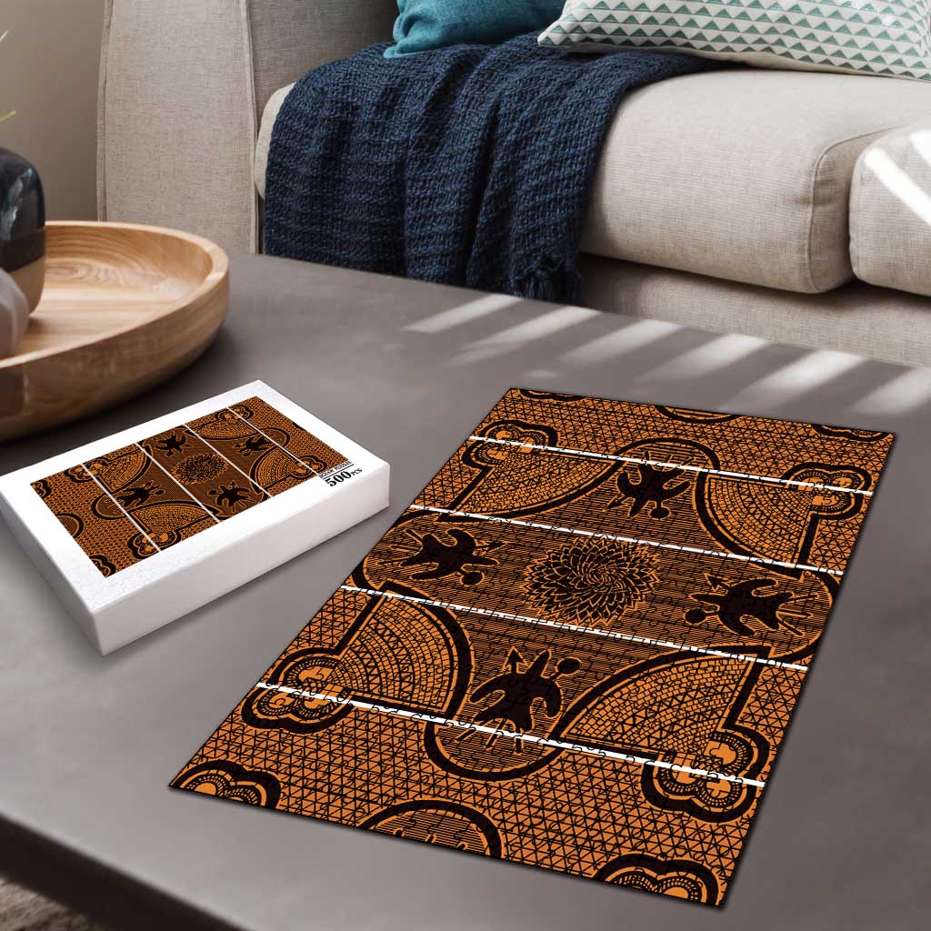 Lesotho Seanamarena Puzzle Basotho Traditional Blanket Style - Orange