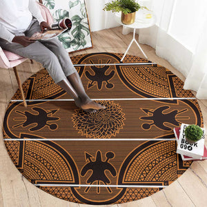 Basotho Blanket Round Carpet Lesotho Seanamarena Heritage - Orange - African Pride