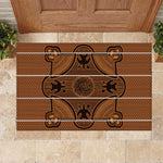Basotho Blanket Rubber Doormat Lesotho Seanamarena Heritage - Orange - African Pride