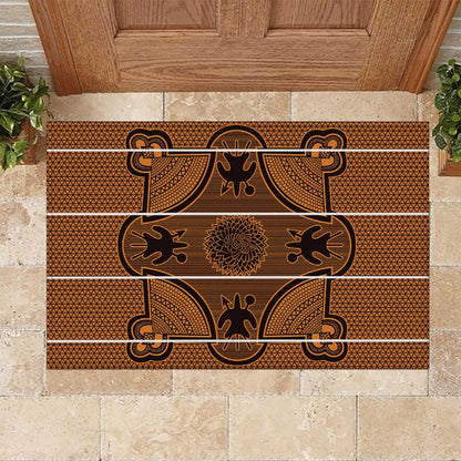 Basotho Blanket Rubber Doormat Lesotho Seanamarena Heritage - Orange - African Pride
