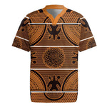 Basotho Blanket Rugby Jersey Lesotho Seanamarena Heritage - Orange - African Pride