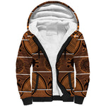 Basotho Blanket Sherpa Hoodie Lesotho Seanamarena Heritage - Orange - African Pride