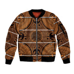Basotho Blanket Sleeve Zip Bomber Jacket Lesotho Seanamarena Heritage - Orange - African Pride