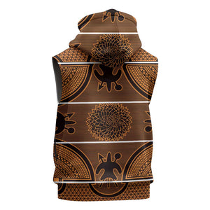Basotho Blanket Sleeveless Hoodie Lesotho Seanamarena Heritage - Orange - African Pride