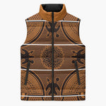 Lesotho Seanamarena Sleeveless Puffer Jacket Basotho Traditional Blanket Style - Orange