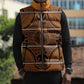 Lesotho Seanamarena Sleeveless Puffer Jacket Basotho Traditional Blanket Style - Orange