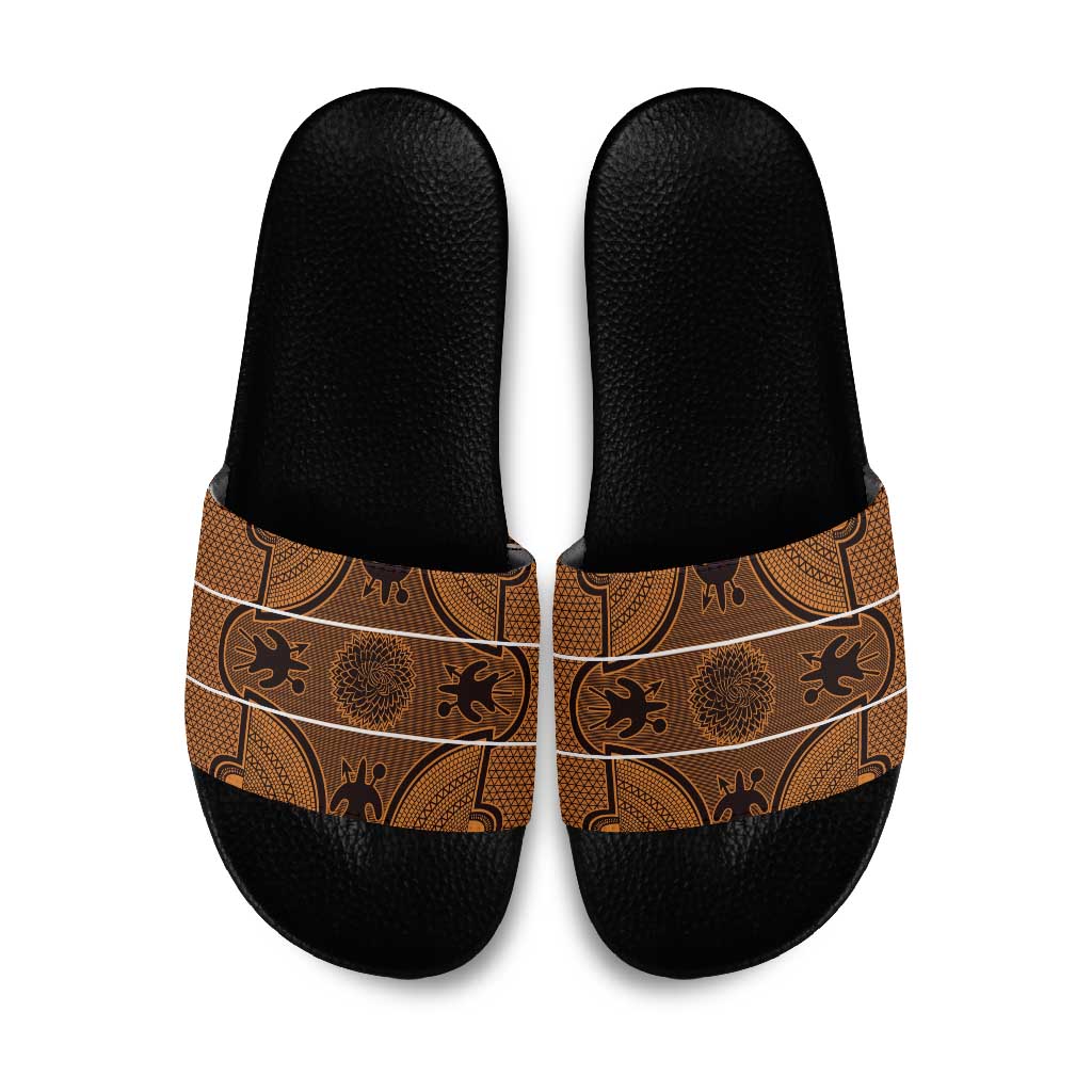 Lesotho Seanamarena Slide Sandals Basotho Traditional Blanket Style - Orange