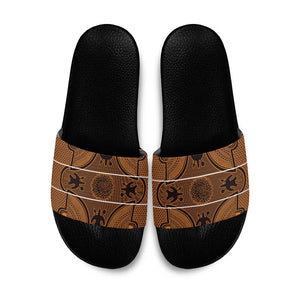 Lesotho Seanamarena Slide Sandals Basotho Traditional Blanket Style - Orange