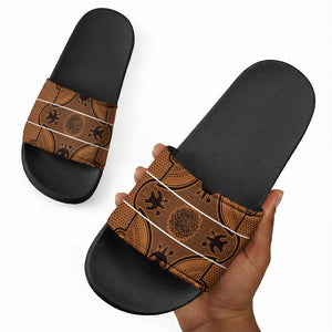 Lesotho Seanamarena Slide Sandals Basotho Traditional Blanket Style - Orange