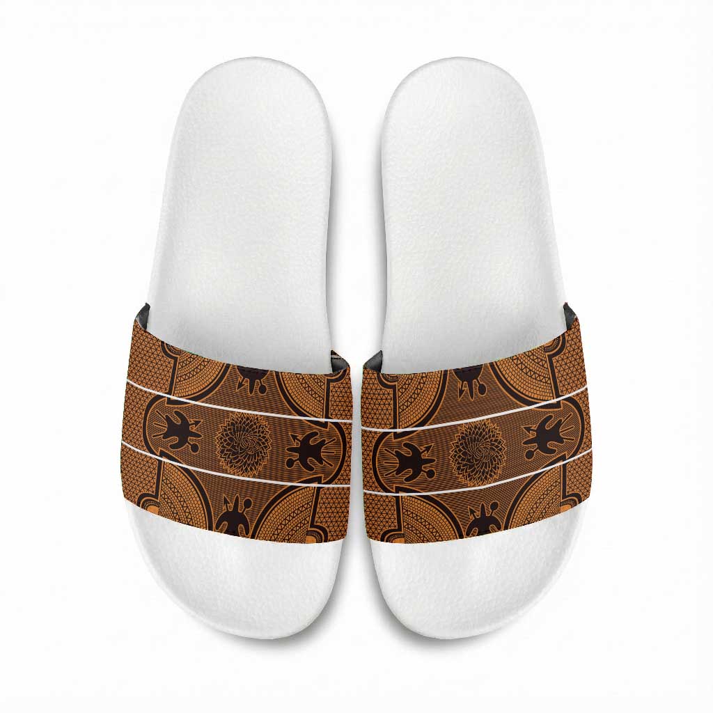 Lesotho Seanamarena Slide Sandals Basotho Traditional Blanket Style - Orange