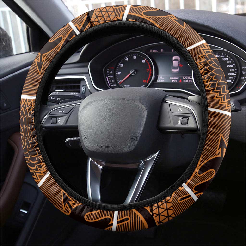 Basotho Blanket Steering Wheel Cover Lesotho Seanamarena Heritage - Orange - African Pride